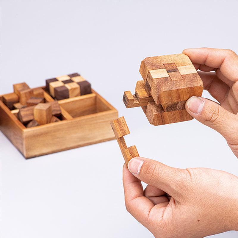木製 『 ゲーム コレクションセット 』 脳トレ 知育 玩具 この木何の木でおなじみ ネムノキ モンキーポッド製 プレゼント ギフト お祝い クリスマス HRX72_1