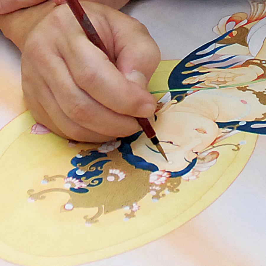 純金手彩仕上げ 「 聖観音 」 日本画 額装 仏画 守護 プレゼント 贈り物 通販 販売     S0369Gの画像