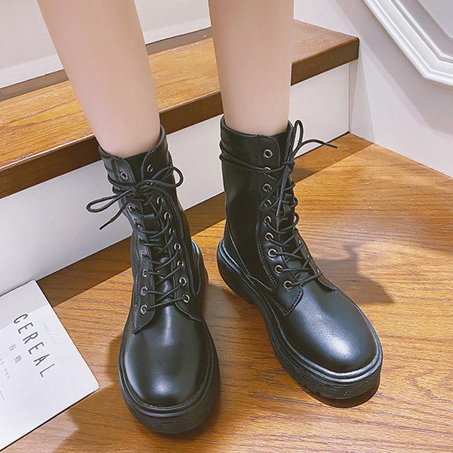 ブーツ レディース ショートブーツ ミリタリーブーツ 黒 ローヒール Puブーツ 滑り止め ミドルブーツ ワークブーツ エンジニアブーツ レトロ Bjs6616 Tokyo Soreiyu 通販 Yahoo ショッピング