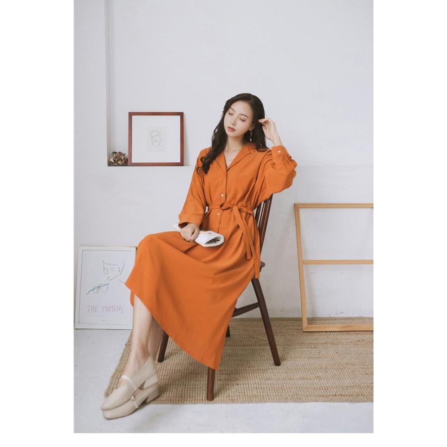 長袖ワンピース レディース ワンピース ゆったり ロング Vネック レトロ 女性用 チュニック 長袖 春秋物 ドレス 無地 オシャレ スッキリ Bjt3261 Tokyo Soreiyu 通販 Yahoo ショッピング