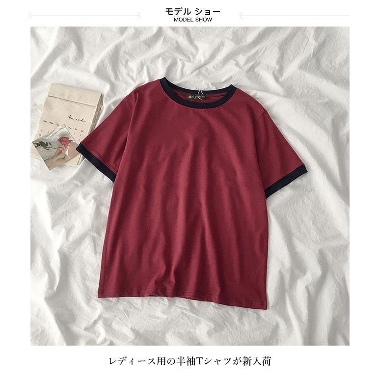 Tシャツ 半袖 レディース 夏tシャツ サマーtシャツ 半袖 無地tシャツ 赤 カットソー ピンク クルーネック トップス 夏 カジュアル Bjt6237 Tokyo Soreiyu 通販 Yahoo ショッピング