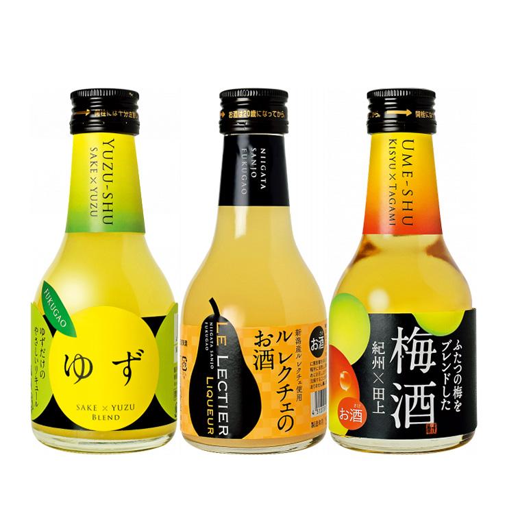 日本酒 リキュール 福顔酒造 3種3本セット ゆず ル・レクチェ 梅酒