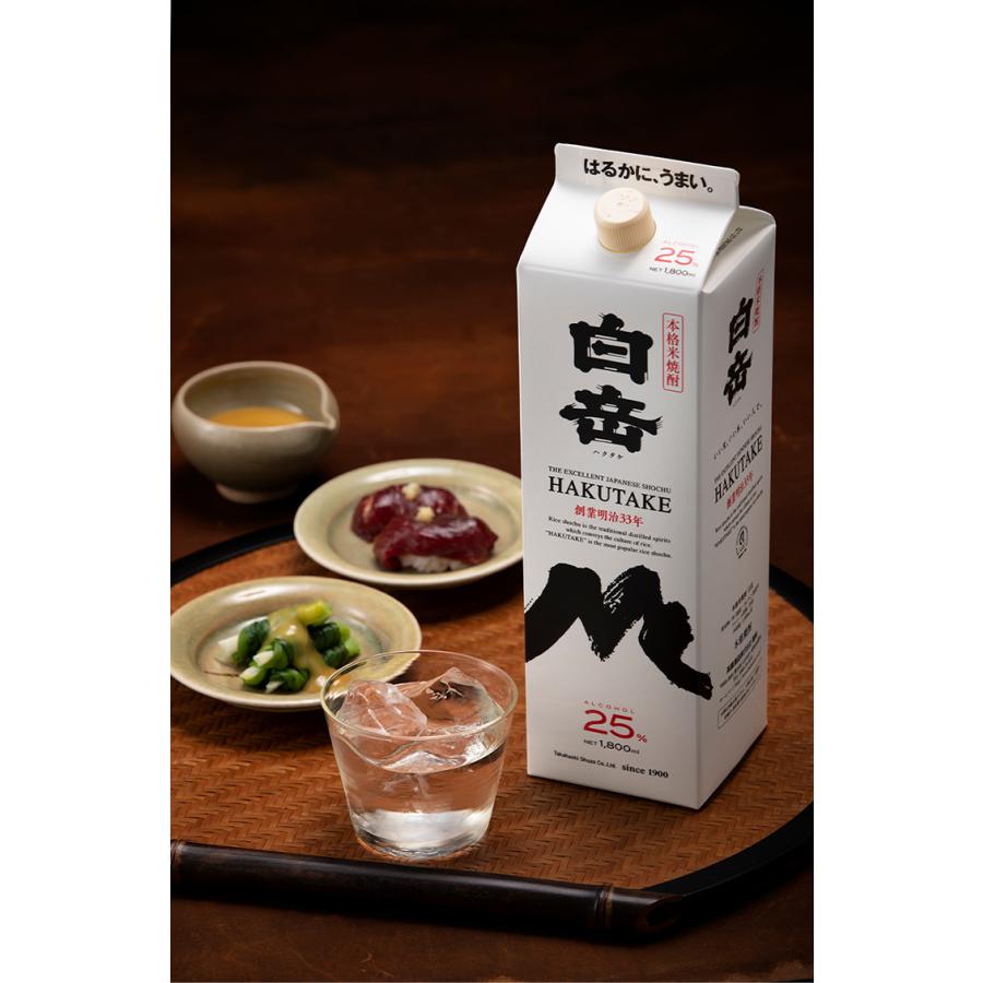 焼酎 本格焼酎 白岳 パック 1800ml 6本 25度 米焼酎 紙パック HAKUTAKE お湯割り 水割り 熊本 高橋酒造 送料無料｜tokyo-syusui｜02