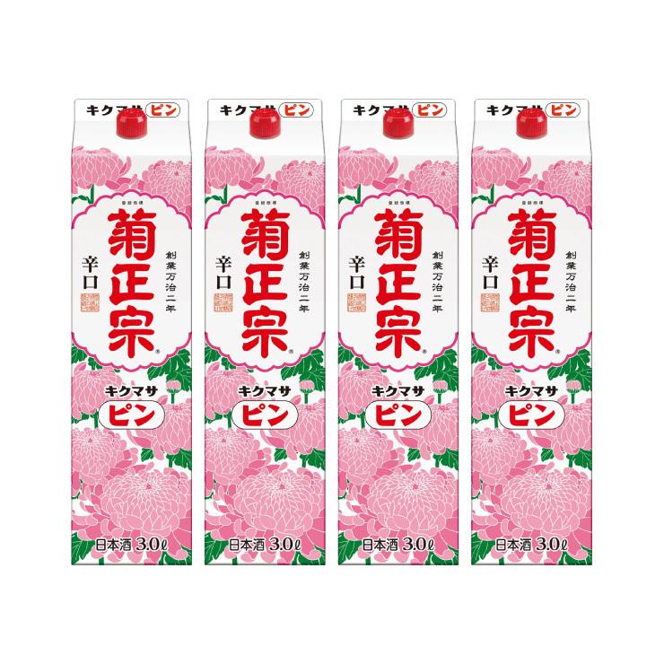 菊正宗酒造株式会社 キクマサピン 3000ml 4本 日本酒 決まり切った酒 取り寄せ品 貨物輸送無料