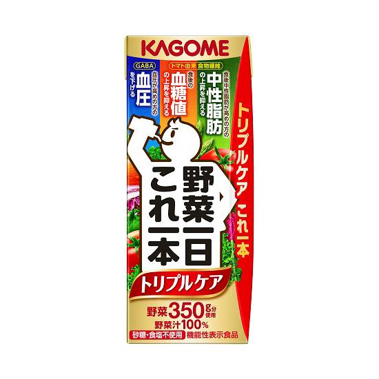 野菜一日これ一本　トリプルケア　96個　送料込み1個99.9円 野菜一日これ一本 カゴメ トリプルケア 200ml 紙パック 96本 (24