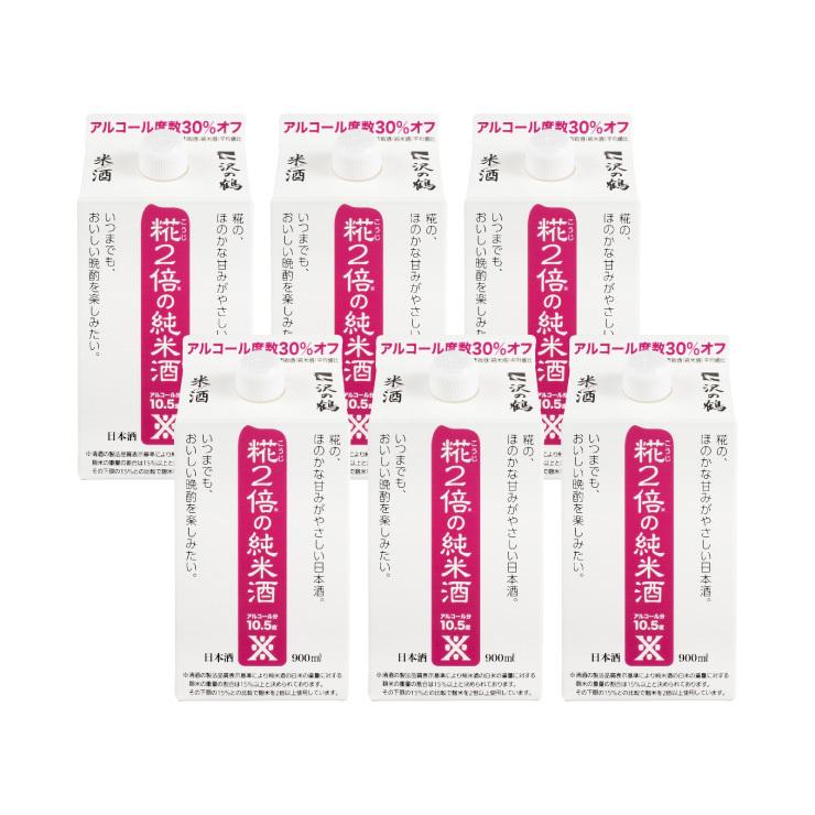 沢の鶴 米だけの酒糀2倍の純米酒 900ml 6本 (1ケース) 取り寄せ品 送料無料｜tokyo-syusui