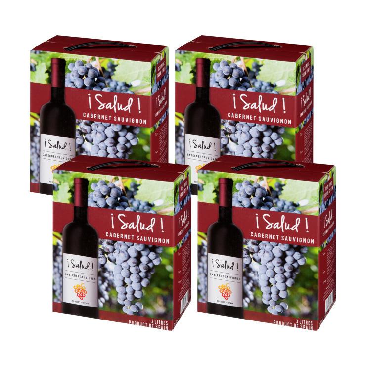 ワイン サルー カベルネ ソーヴィニヨン 3000ml 4本 赤ワイン セット ミディアムボディ スペイン ボックスワイン 箱ワイン ワインボトル16本分 送料無料