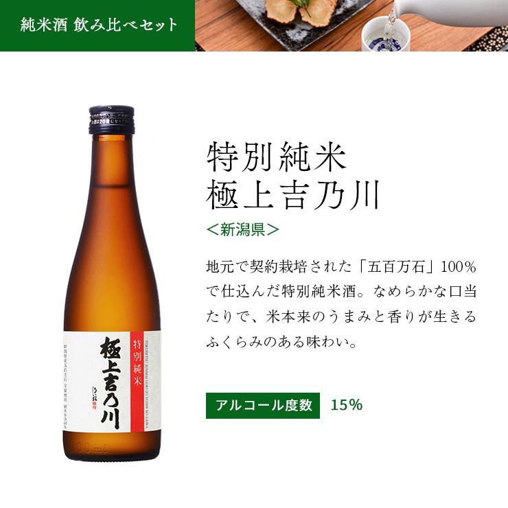 日本酒 純米酒 飲み比べセット 冷酒 300ml 6本 各1本 立山 賀茂鶴 吉乃川 福光屋 八重寿 送料無料｜tokyo-syusui｜07