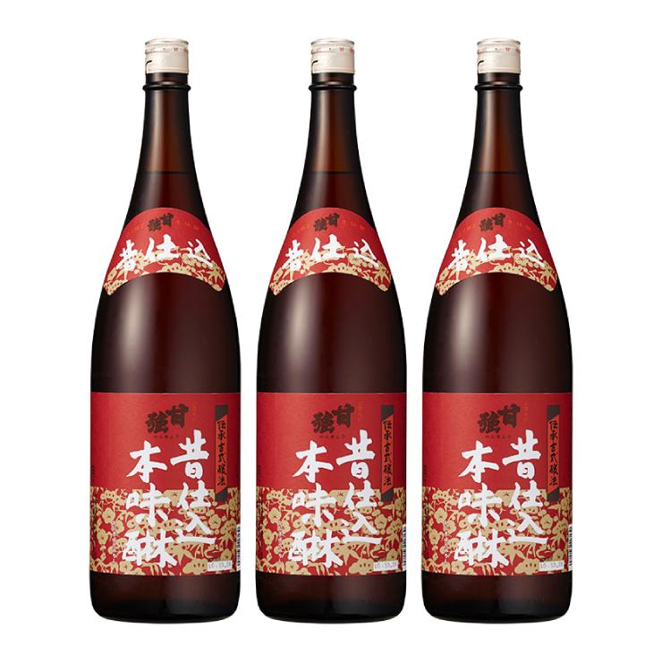 味醂 みりん 本みりん 昔仕込本味醂 瓶 1800ml 3本 甘強酒造 送料無料 取り寄せ品（Yahoo!・東京酒粋(トウキョウシュスイ)）