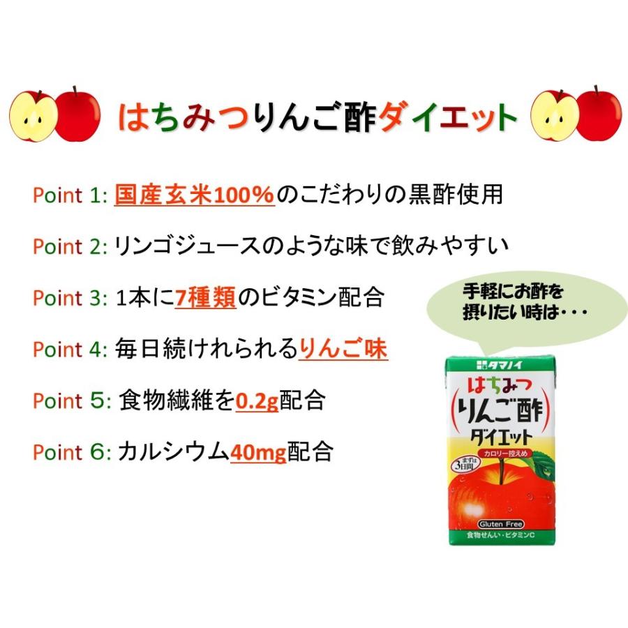 タマノイ酢 はちみつりんご酢ダイエット LL 125ml 96本 (4ケース) 送料無料 取り寄せ品の画像