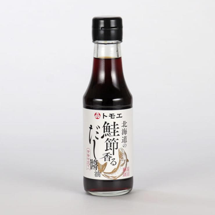 醤油 トモエ 北海道の鮭節香るだし醤油 150ml 24本 瓶 福山醸造 北海道 さけ サケ だししょうゆ 甘口 調味料 お土産 受賞 送料無料の画像