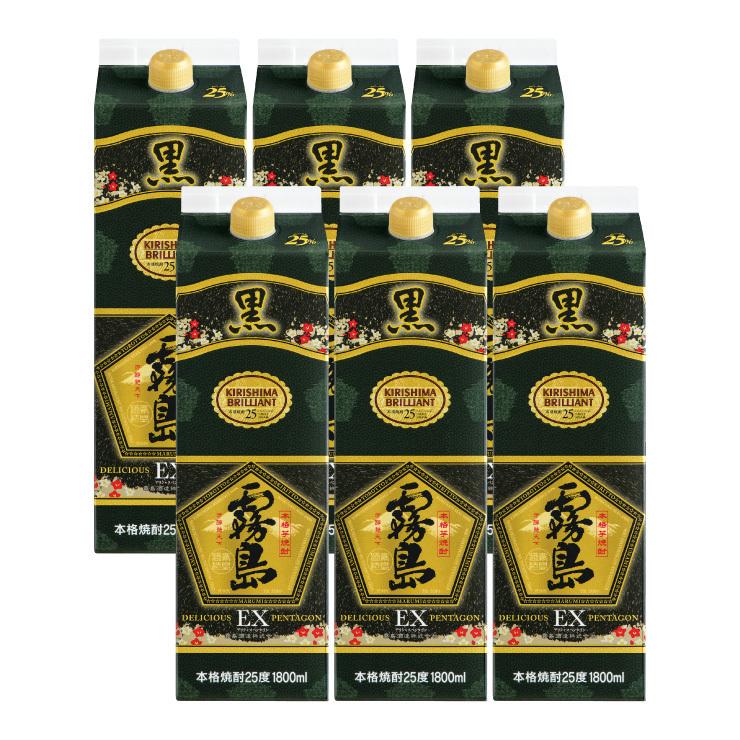 霧島酒造 乙 25度 黒霧島EX パック 1800ml 6本 芋焼酎 本格焼酎