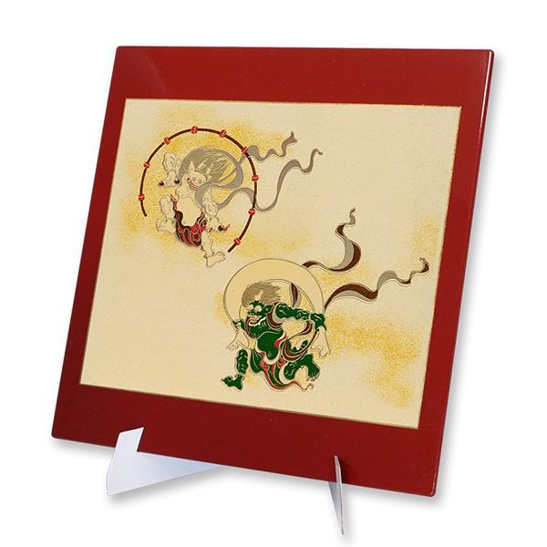 日本のおみやげ　和雑貨　和小物　外国人への贈り物　金箔マウスパッド／風神雷神（朱）｜tokyo-treasures｜02