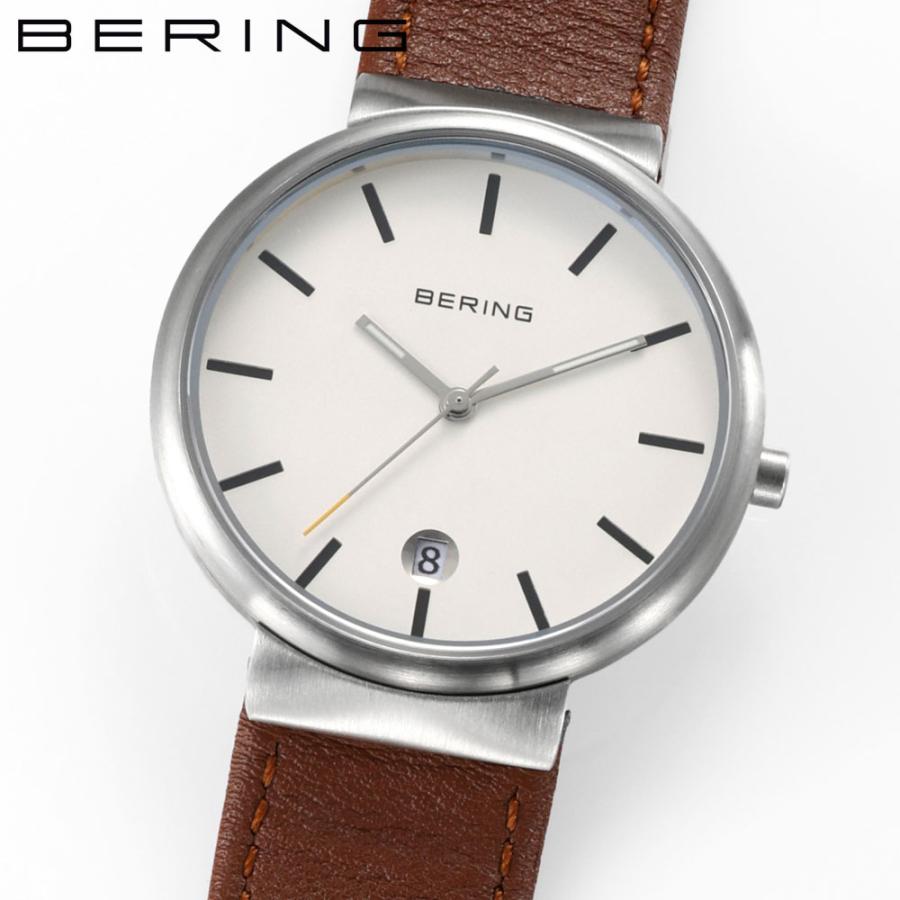 ベーリング 腕時計 BERING Unisex Classic Scandinavian Stitched calf leather Black 11035-500 レザーベルト ベーリング 時計 爆買