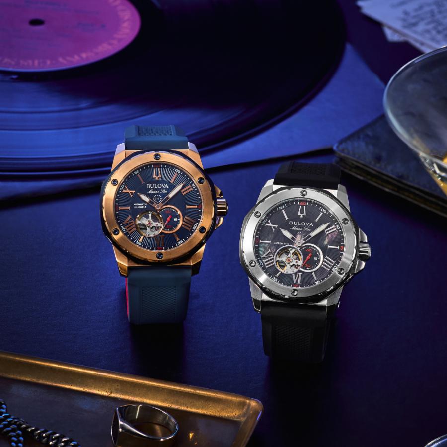 ブローバ 腕時計 メンズ マリンスター BULOVA 150周年記念 日本限定モデル Marine Star 98A332 メカニカル 自動巻き ブローバ オープンハートの画像