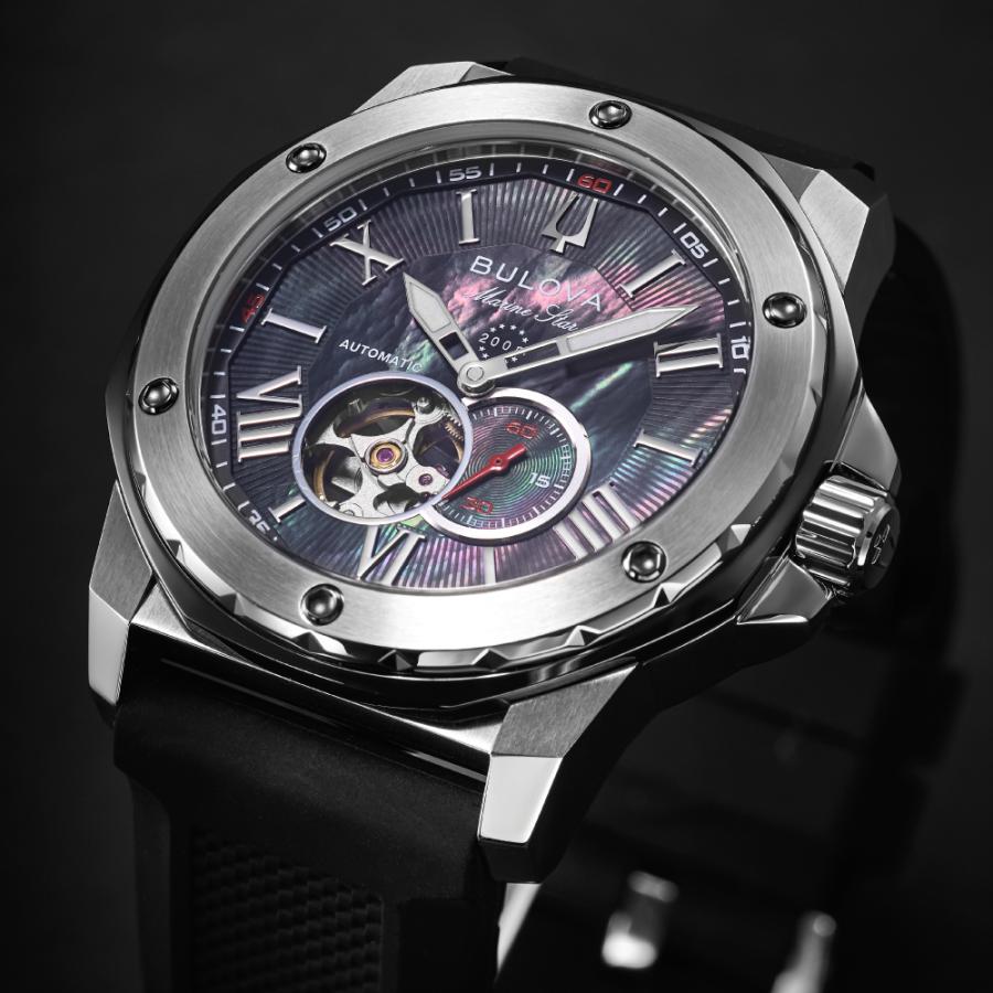 ブローバ 腕時計 メンズ マリンスター BULOVA 150周年記念 日本限定モデル Marine Star 98A332 メカニカル 自動巻き ブローバ オープンハートの画像