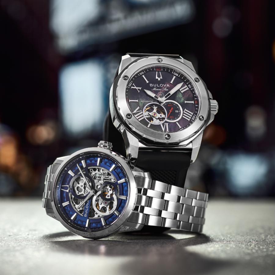 ブローバ 腕時計 メンズ マリンスター BULOVA 150周年記念 日本限定モデル Marine Star 98A332 メカニカル 自動巻き ブローバ オープンハートの画像