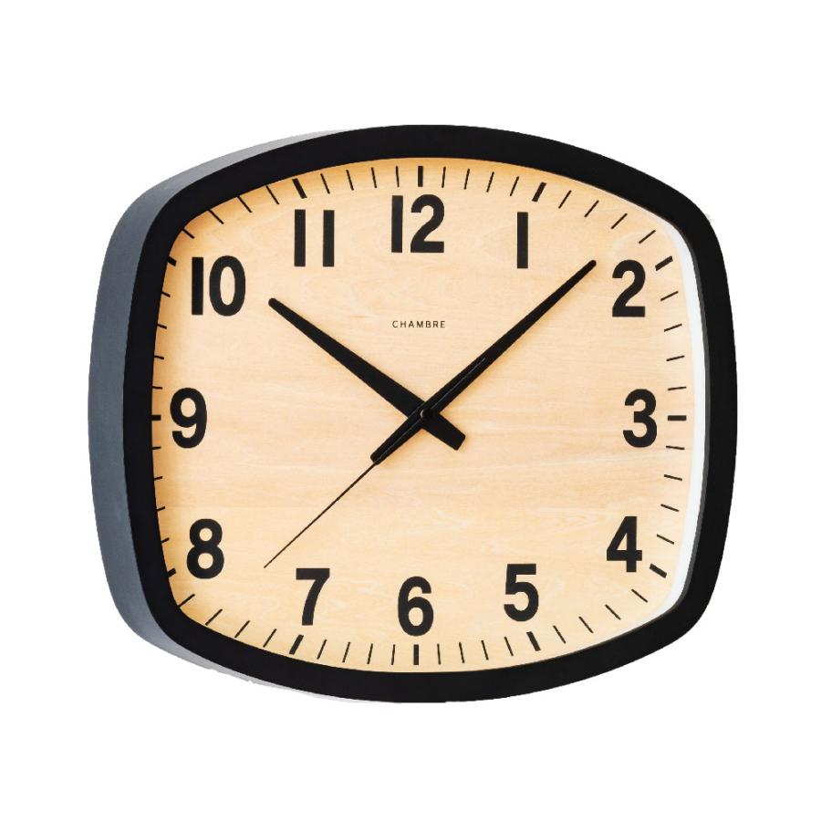 CHAMBRE 掛時計 電波時計 日本製 ブラック シンプル シャンブル 掛け時計 CHAMBRE BLACK SERIES R-SQUARE CLOCK CH-028BK