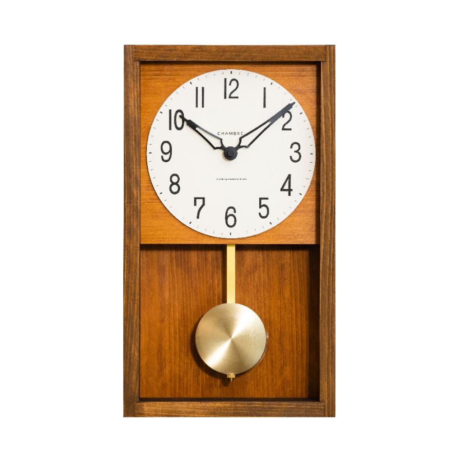 シャンブル 掛置き兼用 時計 CHAMBRE HINOKI PENDULUM CLOCK BROWN CH
