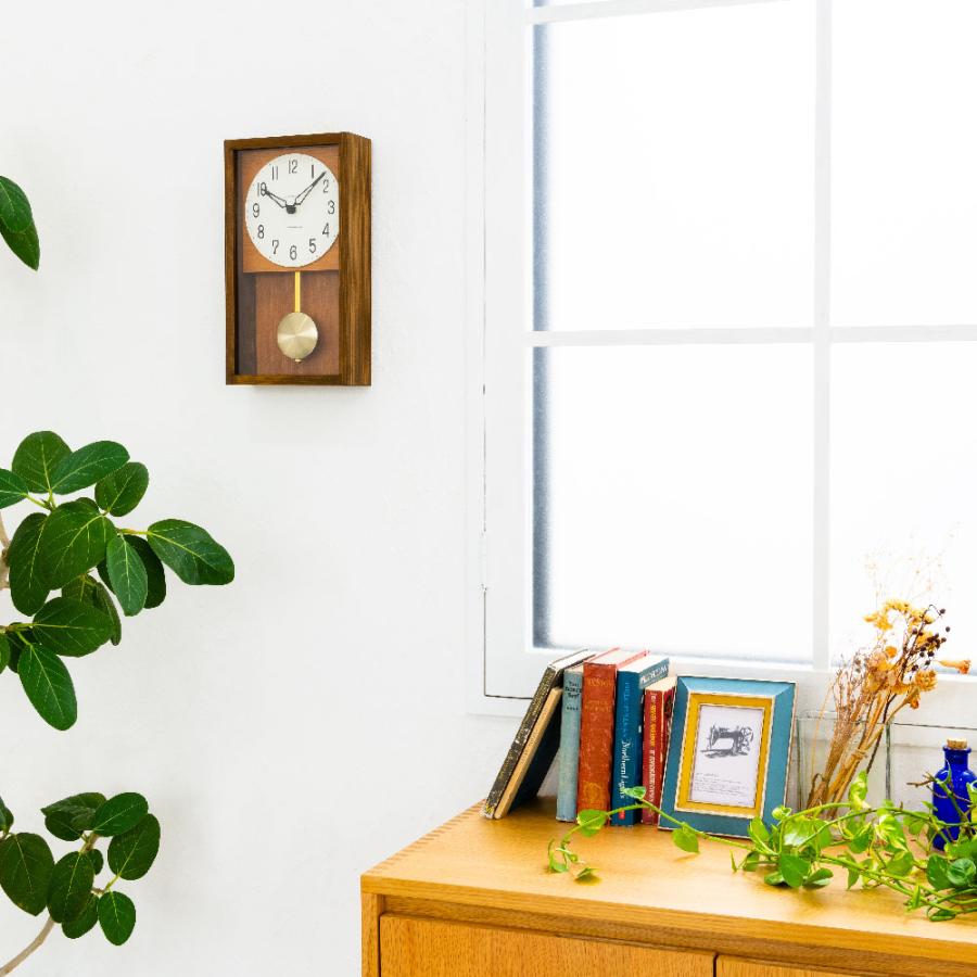シャンブル 掛置き兼用 時計 CHAMBRE HINOKI PENDULUM CLOCK BROWN CH