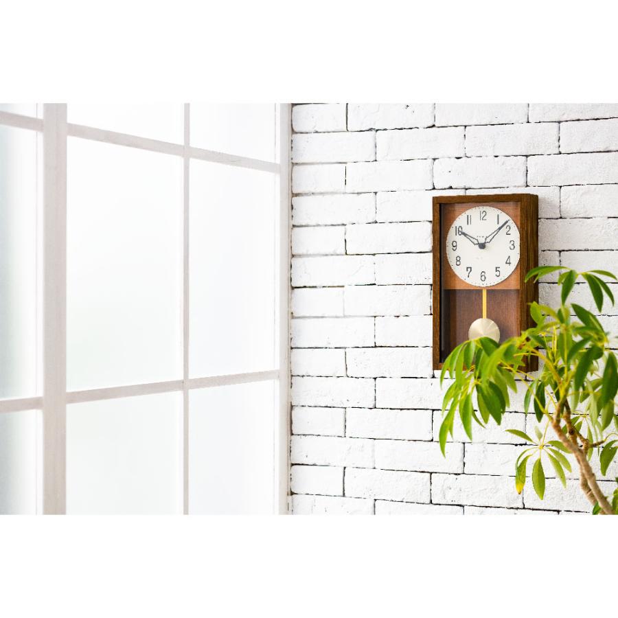 シャンブル 掛置き兼用 時計 CHAMBRE HINOKI PENDULUM CLOCK BROWN CH
