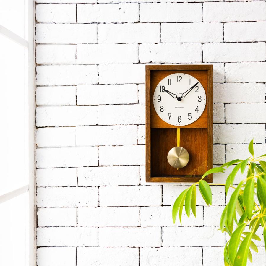 シャンブル 掛置き兼用 時計 CHAMBRE HINOKI PENDULUM CLOCK BROWN CH