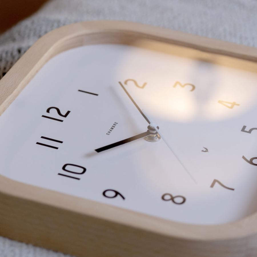 シャンブル 壁掛け時計 CHAMBRE Calme CLOCK NATURAL STYLE CH-068NA 静か 音がしない 木製 木目調 ...