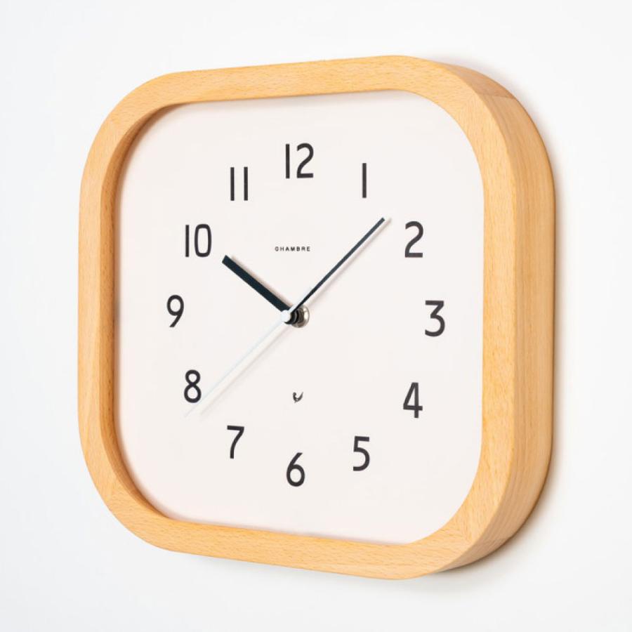 シャンブル 壁掛け時計 CHAMBRE Calme CLOCK NATURAL STYLE CH-068NA 静か 音がしない 木製 木目調 ...