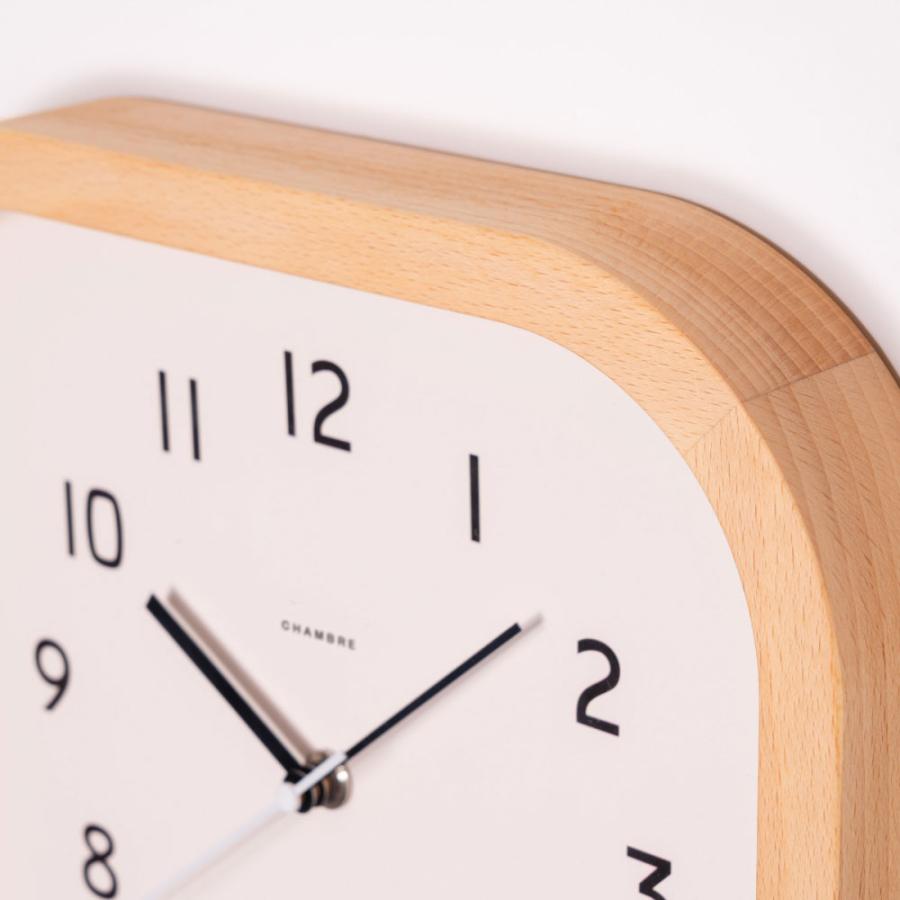 シャンブル 壁掛け時計 CHAMBRE Calme CLOCK NATURAL STYLE CH-068NA 静か 音がしない 木製 木目調 ...