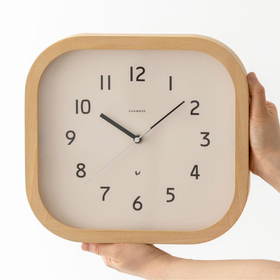 シャンブル 壁掛け時計 CHAMBRE Calme CLOCK NATURAL STYLE CH-068NA 静か 音がしない 木製 木目調 ...