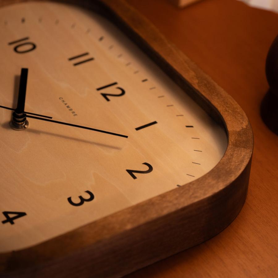 シャンブル 壁掛け時計 CHAMBRE Calme CLOCK VINTAGE STYLE CH-068VG 静か 音がしない 木製 木目調 ...