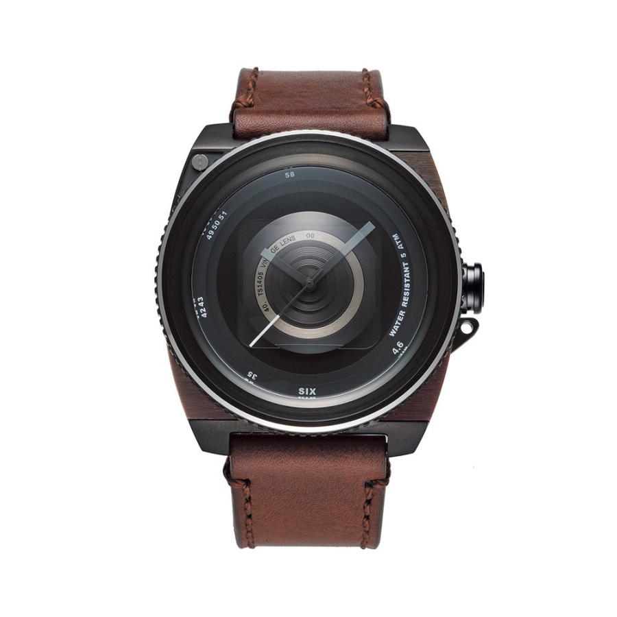 タックス 腕時計 メンズ ヴィンテージレンズ TS1405A 防水 革 46mm