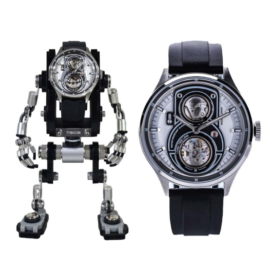 タックス 腕時計 自動巻き メンズ TACS Robotoys TWIN LENS Lite TS2501AR ロボトイズ オートマチック 機械式 ウォッチスタンド 爆買の画像