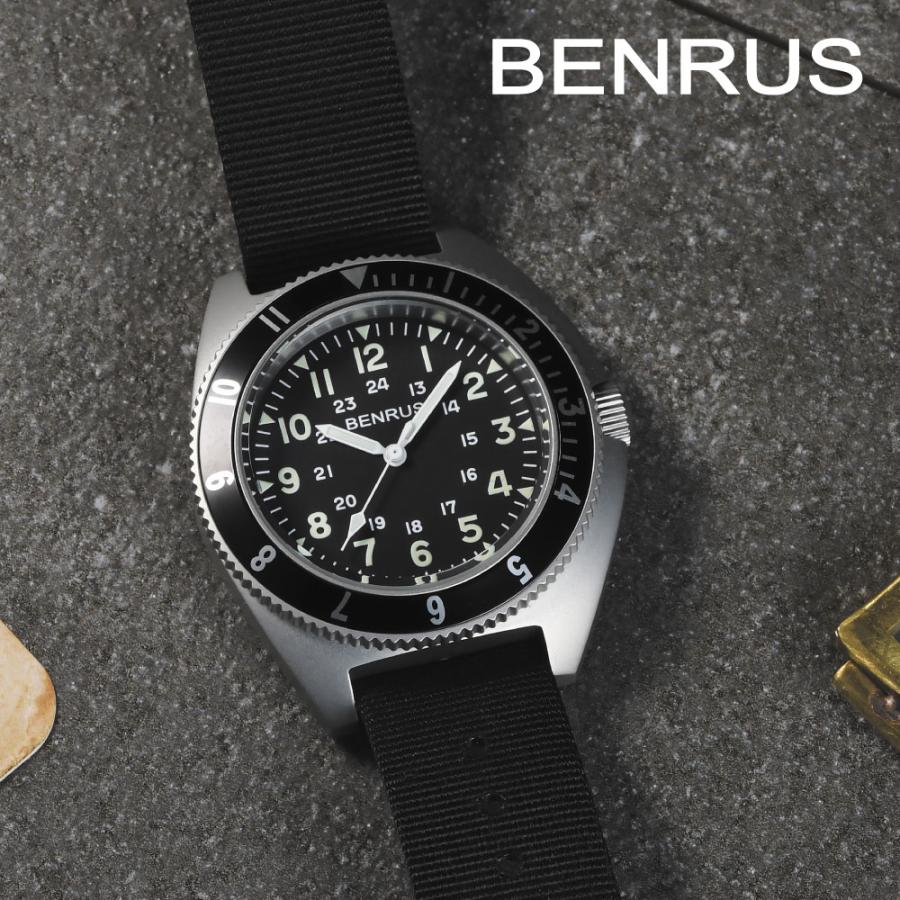 BENRUS 腕時計 メンズ ミリタリーウォッチ TYPE-2 SILVER