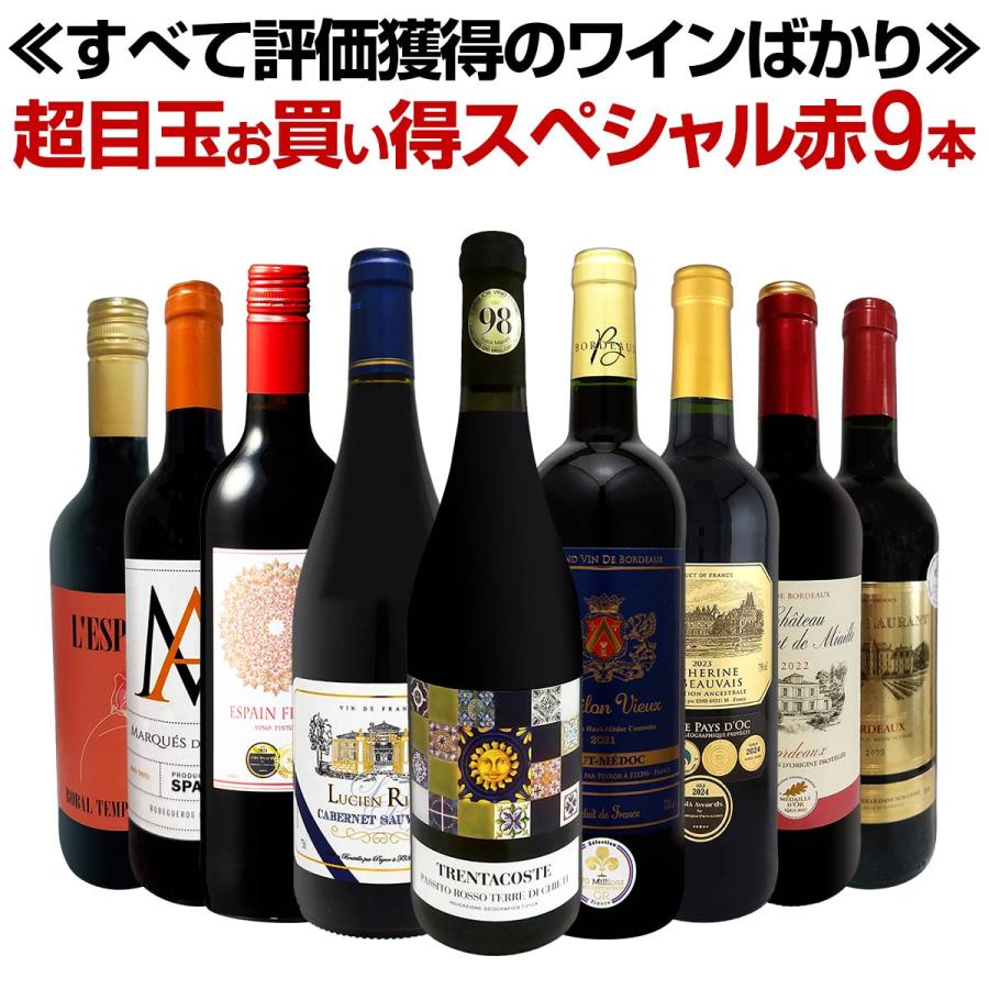 赤ワインセット 9本 ボルドー イタリア 赤ワイン セット フランス イタリア 9本 wine set 750ml ボルドー