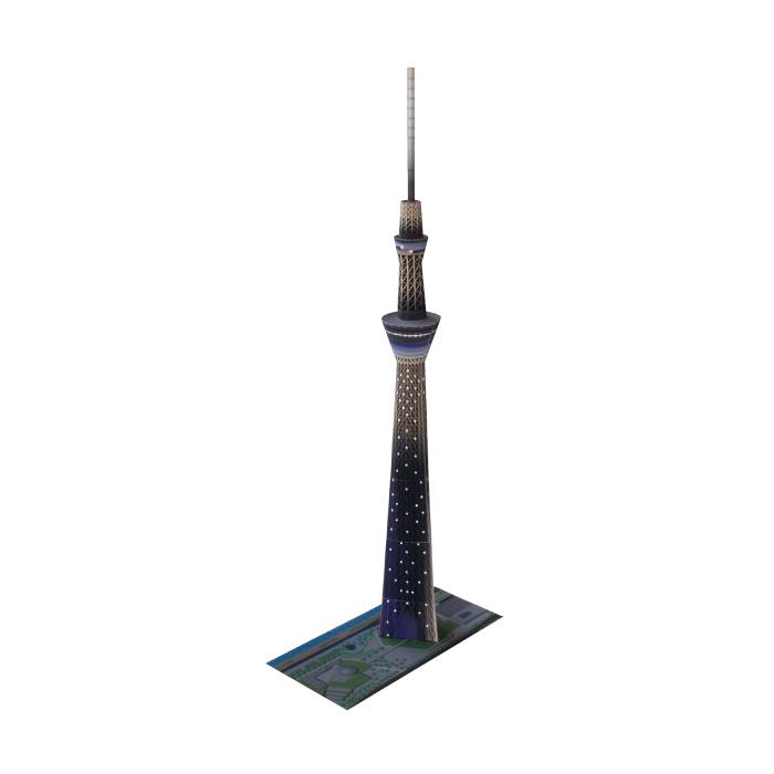 ペーパークラフト 東京スカイツリー 1/1500スケール 夜景江戸紫 ペーパークラフト 東京スカイツリー 1/1500スケール 夜景江戸紫