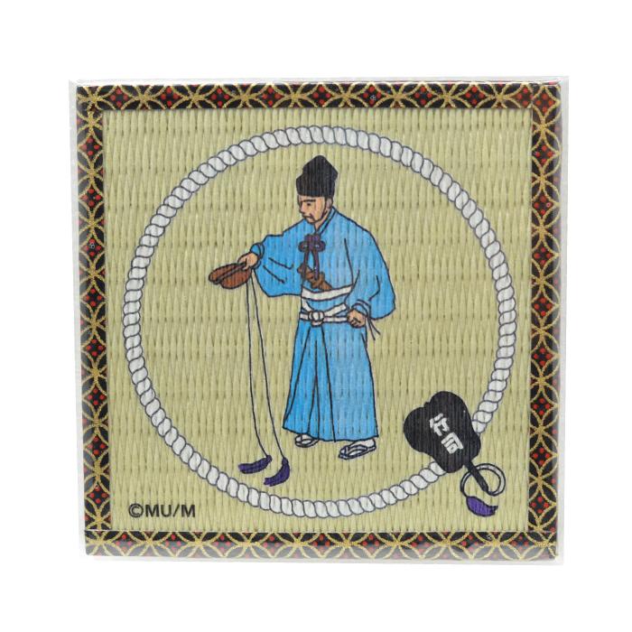 相撲畳コースター 行司 90mm×90mm　TATAMI COASTER コースター おしゃれ かわいい お相撲さん 相撲グッズ 和紙畳生地 相撲土産 プレゼント 日本製 | 