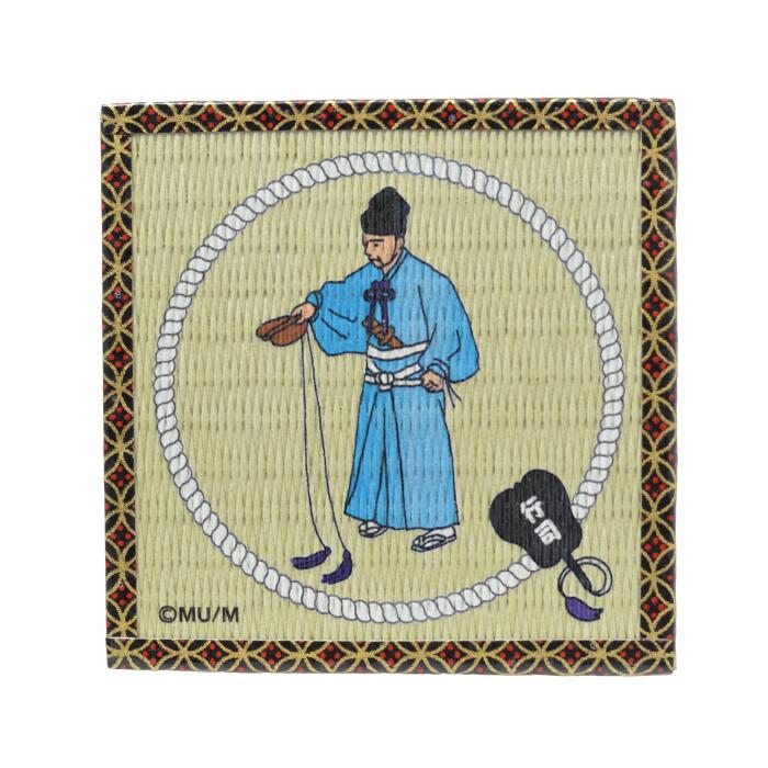 相撲畳コースター 行司 90mm×90mm　TATAMI COASTER コースター おしゃれ かわいい お相撲さん 相撲グッズ 和紙畳生地 相撲土産 プレゼント 日本製 |  | 02