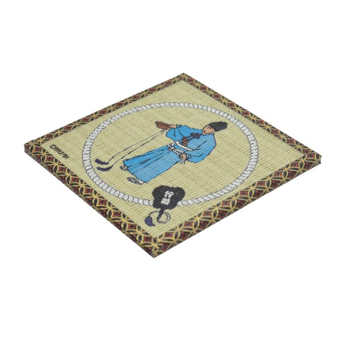 相撲畳コースター 行司 90mm×90mm　TATAMI COASTER コースター おしゃれ かわいい お相撲さん 相撲グッズ 和紙畳生地 相撲土産 プレゼント 日本製 |  | 04