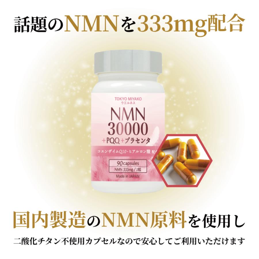 NMN 30000+PQQ+プラセンタ サプリメント 90粒入り 1粒にNMN333mg NMN 30000+PQQ+プラセンタ サプリメント 90粒入り 1粒にNMN333mg