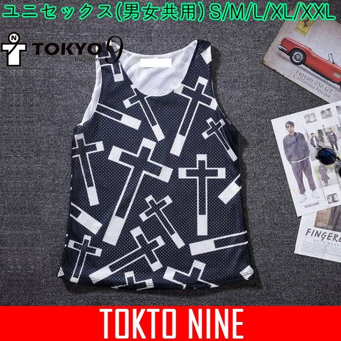 メンズ ファッション 原宿系 ユニセックス Hiphop ヒップホップ B系 ダンス トップス タンクトップ ノースリーブ 派手 プリント 十字架 Tokyo9 Mt 1554 C Tokyo9 通販 Yahoo ショッピング