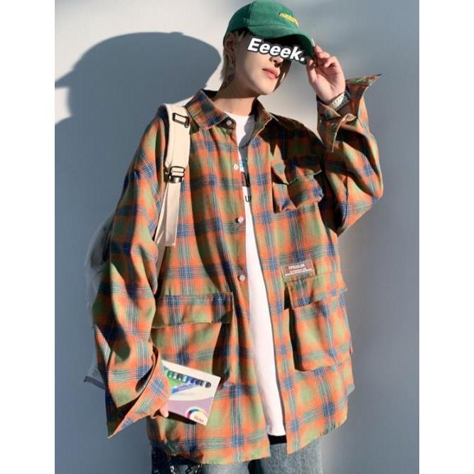 シャツ メンズ 長袖 大きい ストリート系ファッション ダンス 衣装 韓国 Hiphopｂ系 アメカジ レディース カジュアル チェック 柄 Tokyo9 まとめ買い特価