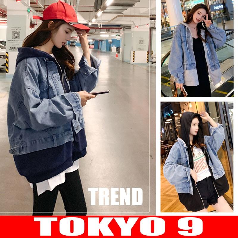ジャケット Gジャン レディース 春夏 インスタ映え 韓国 アメカジ アウター 長袖 ダンス 衣装 卸 原宿系 デニム パーカー Hiphop 重ね着風 Tokyo9 T Tokyo9 通販 Yahoo ショッピング