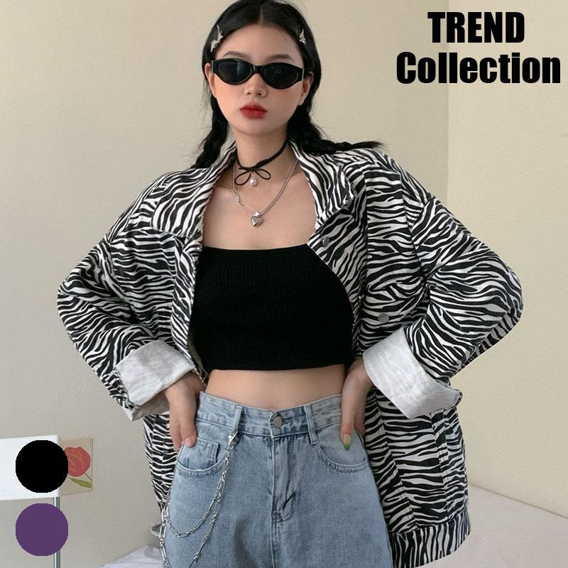 シャツ 長袖 レディース ストリート系ファッション 大きい 秋冬 ダンス 衣装 韓国 Hiphop ｂ系 アメカジ K Pop 原宿 ゼブラ 柄 Tokyo9 T101 Tokyo9 通販 Yahoo ショッピング