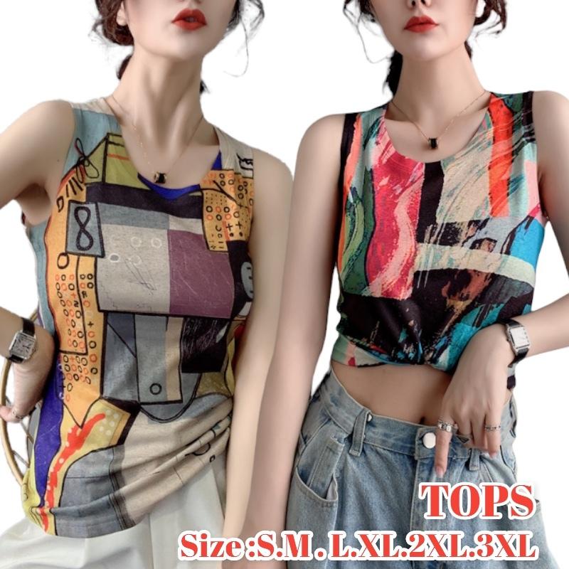 タンクトップ ノースリーブ 春夏 レディース 大きいサイズ 可愛い オーバーサイズ おしゃれ 韓国 ストリートファッション ダンス
