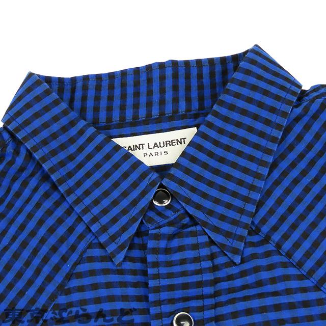 サンローランパリ SAINT LAURENT PARIS ギンガムチェック カラーシャツ