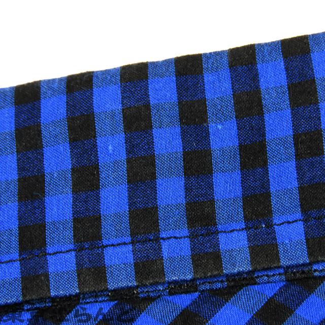 SAINT LAURENT 長袖ネルシャツ 青と黒チェック XS サンローランパリ SAINT LAURENT PARIS ギンガムチェック カラーシャツ