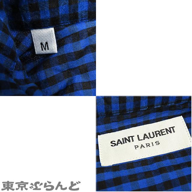 サンローランパリ SAINT LAURENT PARIS ギンガムチェック カラーシャツ
