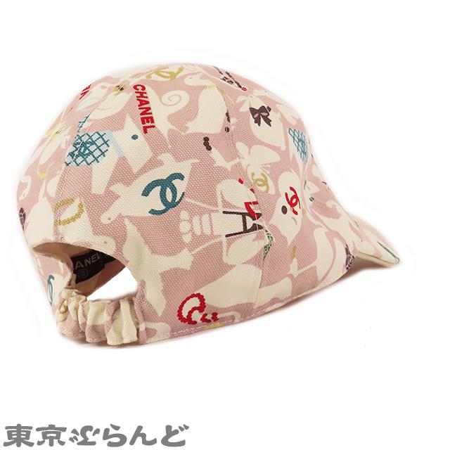 CHANEL シャネル キャップ 帽子 ピンクxマルチカラー コットン CHANEL シャネル キャップ 帽子 ピンクxマルチカラー コットン
