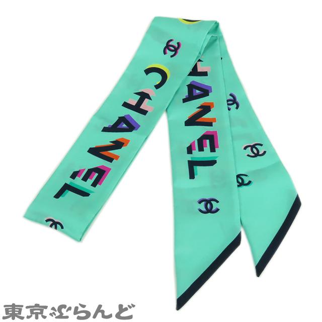 CHANEL シャネル スカーフタイ 棒スカーフ ミントグリーンx CHANEL シャネル スカーフタイ 棒スカーフ ミントグリーンx